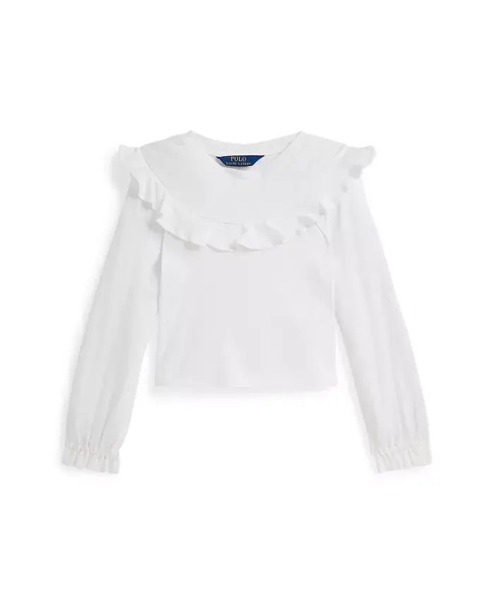 

Детская блузка с длинными рукавами для девочек 2T-6X Polo Ralph Lauren, белый