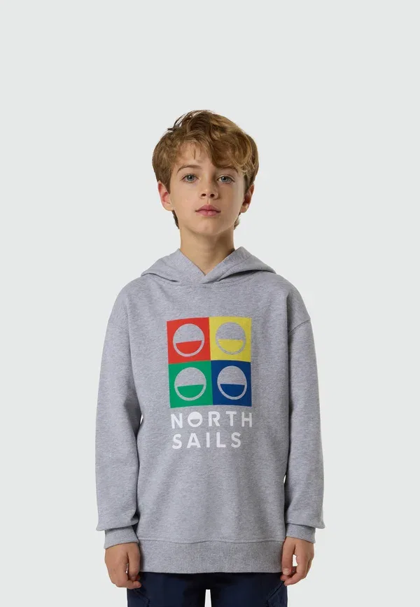 Толстовка с капюшоном North Sails, серый меланж