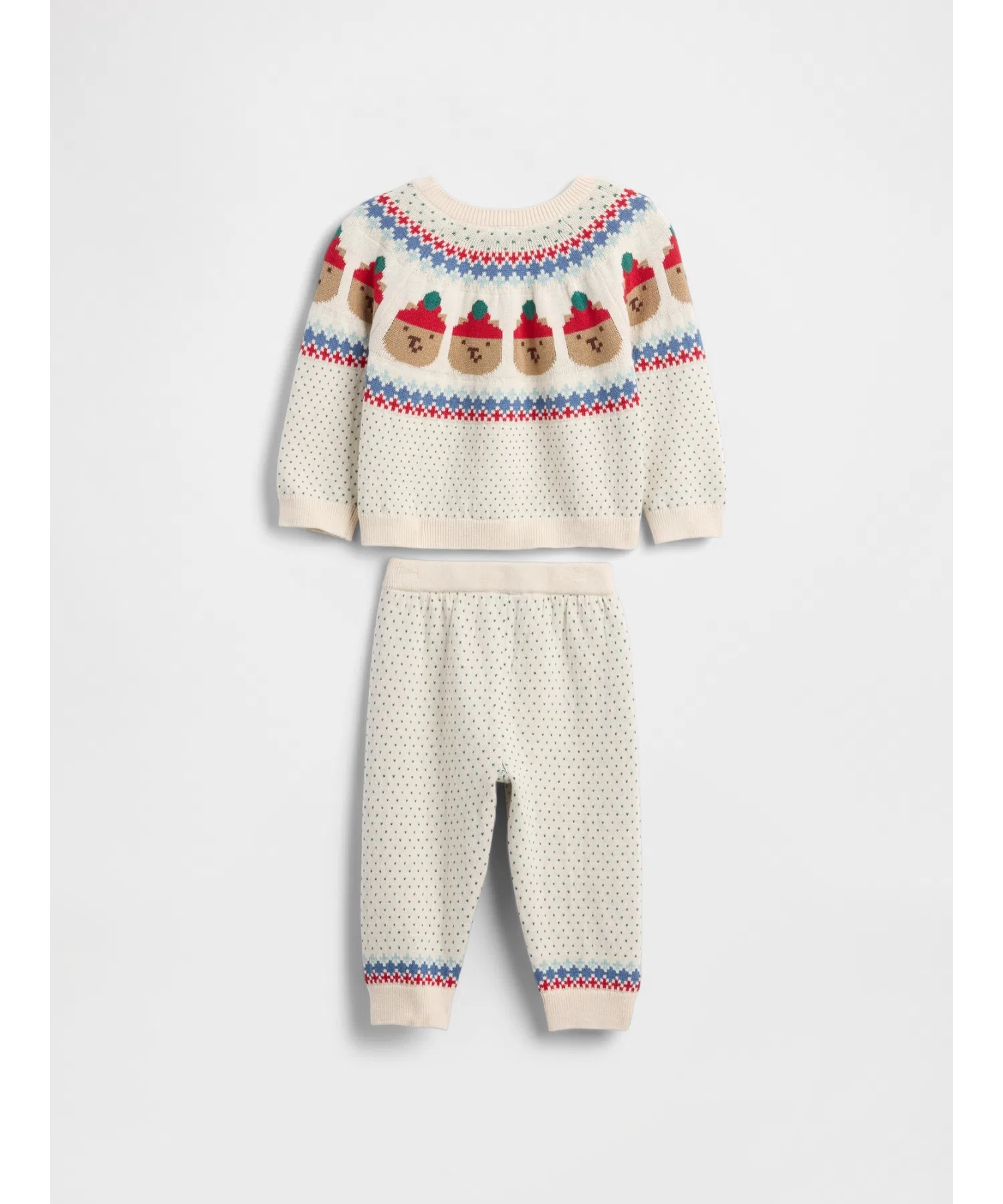 Вязаный комплект одежды с изображением медведя в стиле Fair Isle (для малыша) — фото 2