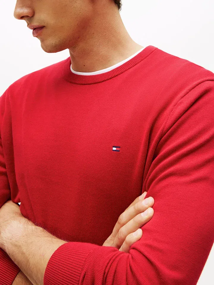 Свитер хлопковый Tommy Hilfiger, красный — фото 3
