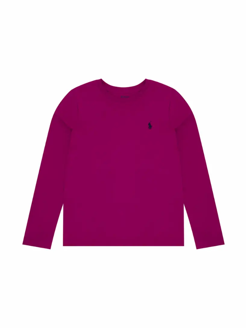 

Хлопковый лонгслив с логотипом Ralph Lauren, розовый