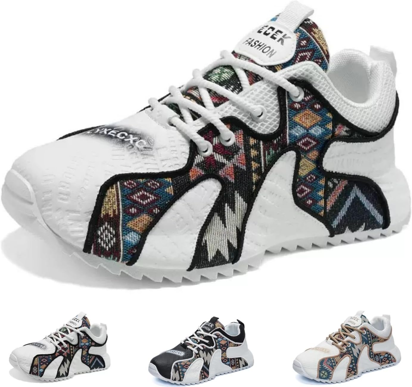 

Ретро-кроссовки на массивной подошве для мужчин, дышащие, удобные, повседневные, в уличном стиле, для прогулок Macefil, белый