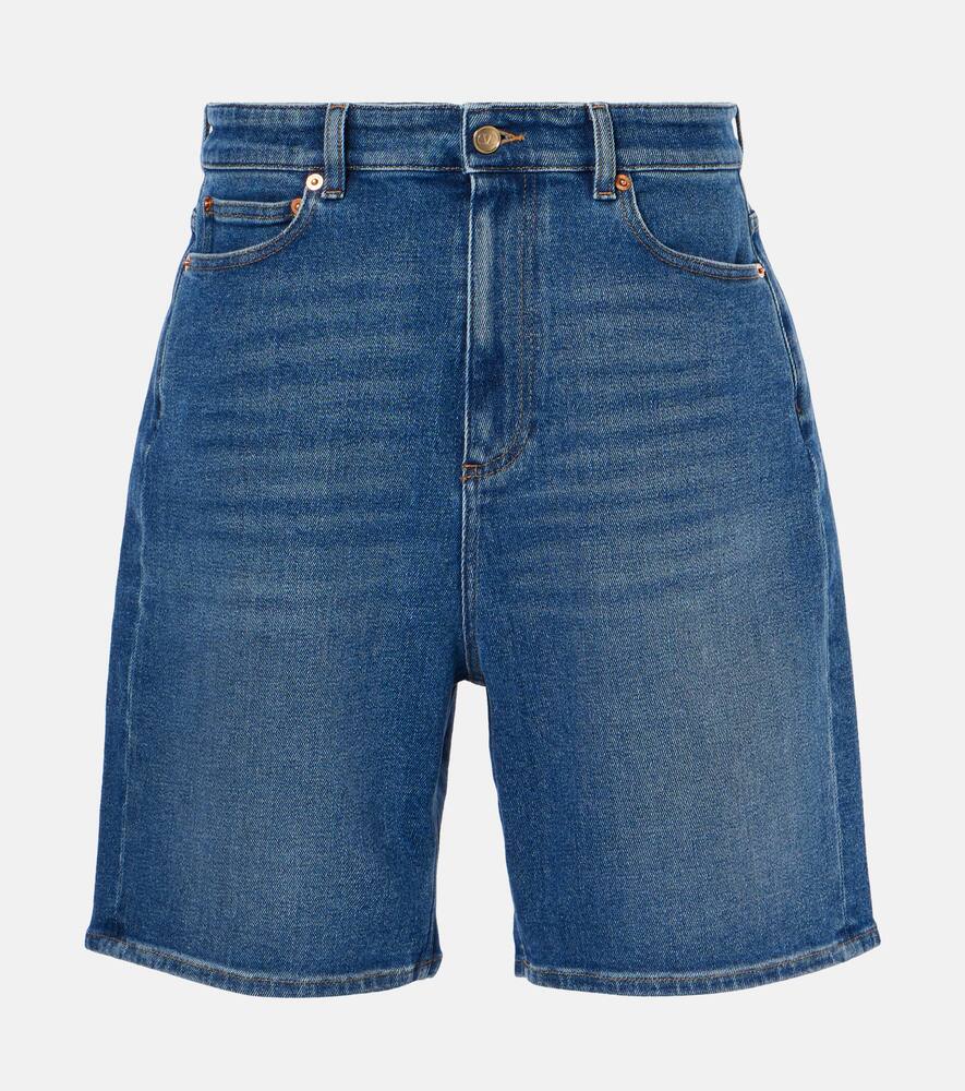 

Кожаные бермуды из денима Valentino, Medium Blue Denim