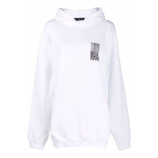 

Худи Balenciaga Barcode Cotton Hoodie 'White', белый
