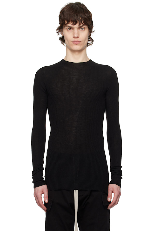

Свитер с круглым вырезом и рубчиками Hollywood Rick Owens, черный