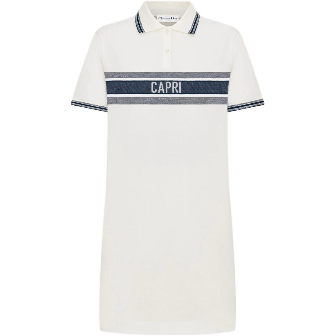 

DIOR Женское белое платье с короткими рукавами