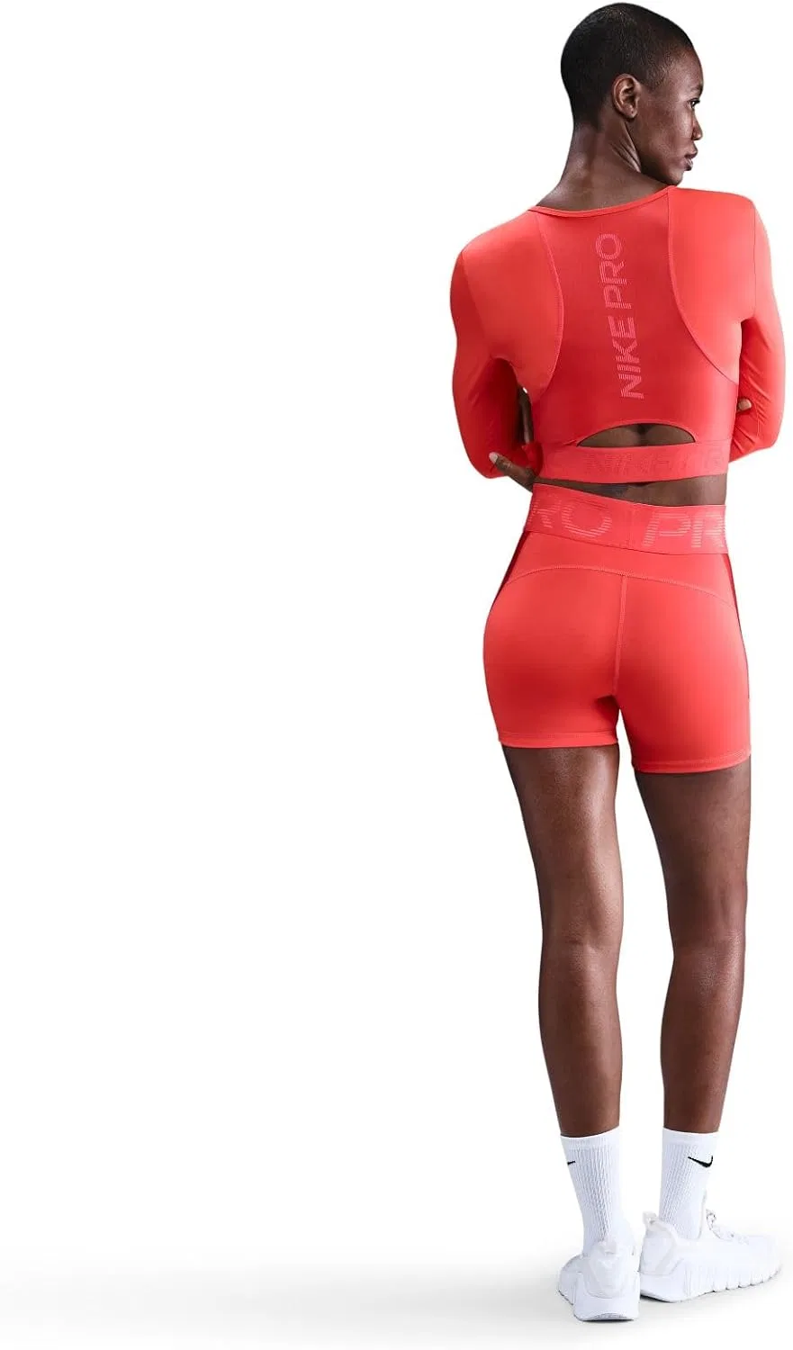 Женская футболка с длинным рукавом Nike Dri-FIT, Light Crimson/Ember Glow/White — фото 2