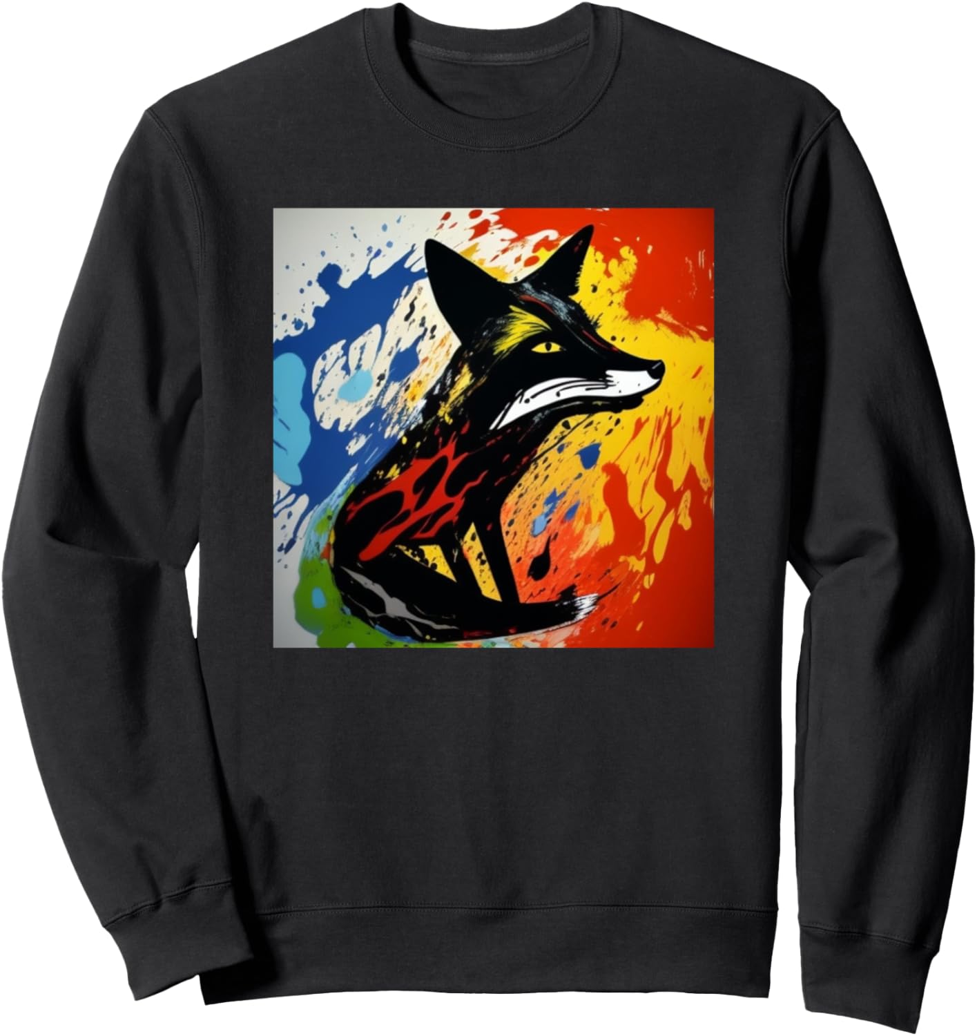 

Экспрессионистское искусство с силуэтом лисы. Толстовка для любителей лис Foxes Sly Animals + Women Girls Kids Men Boys Gift, черный