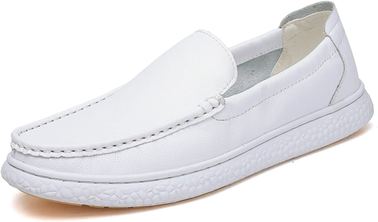 

Новые мужские ручной работы кожаные слипоны из натуральной кожи, мягкие дышащие туфли для вождения, мужские кожаные кроссовки Abborora, белый