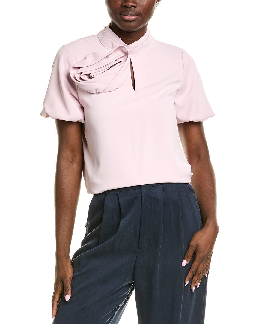 

Грация Роуз Деталь Топ с Пышными Рукавами Gracia, розовый