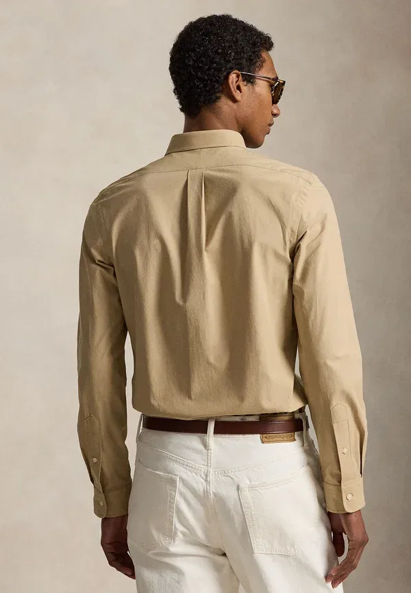 Рубашка из поплина с эффектом стрейч, Slim fit, Polo Ralph Lauren, цвет винтажный хаки — фото 3