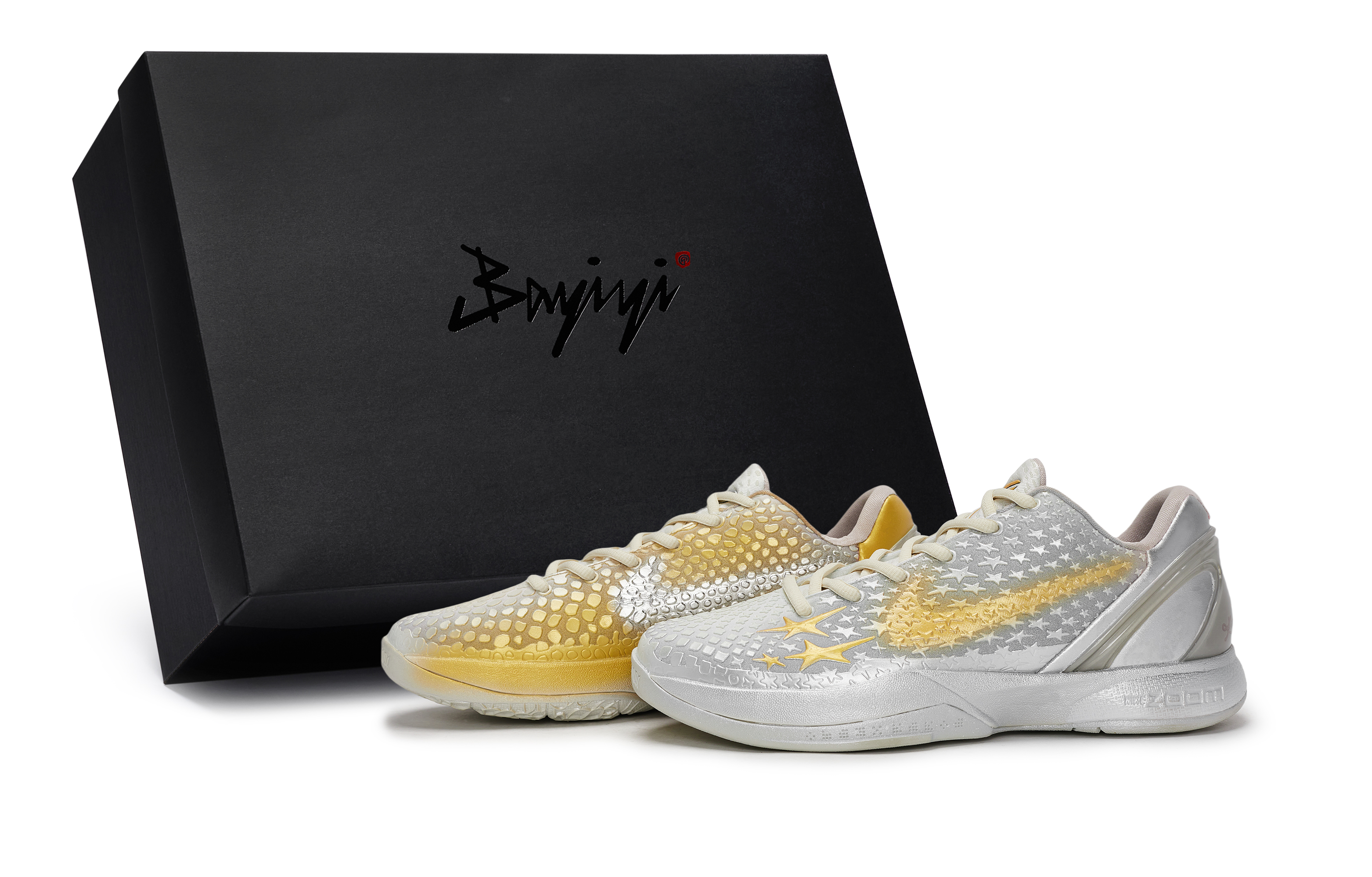 

Баскетбольные кроссовки Zoom Kobe 6 с защитой от скольжения, износостойкие, низкие, мужские, золотисто-серебристого цвета Nike, Gold Silver