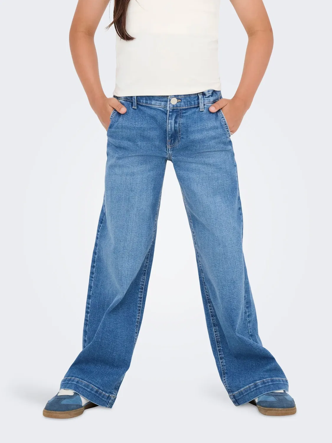 Джинсы с широкой штаниной, KIDS ONLY, light blue bleached denim — фото 3