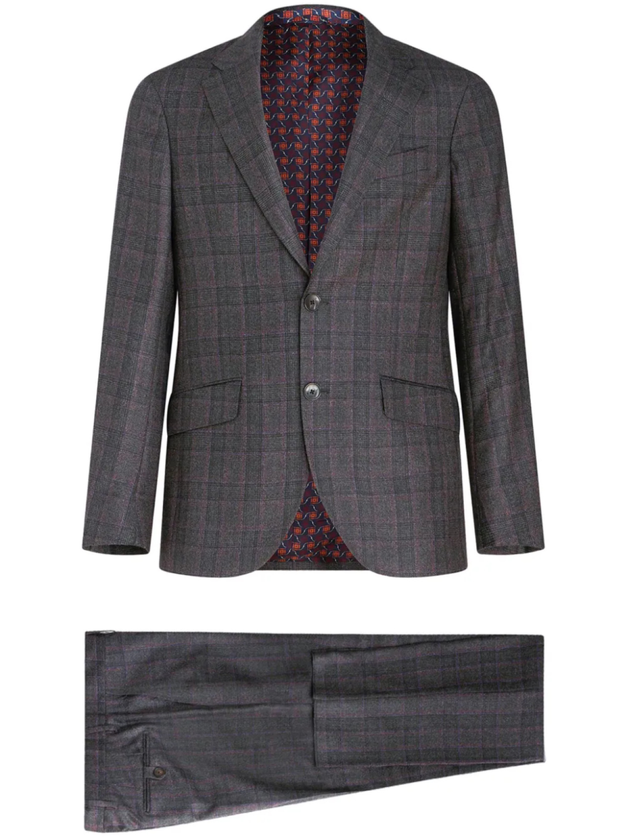

ETRO костюм в клетку Prince-Of-Wales, серый