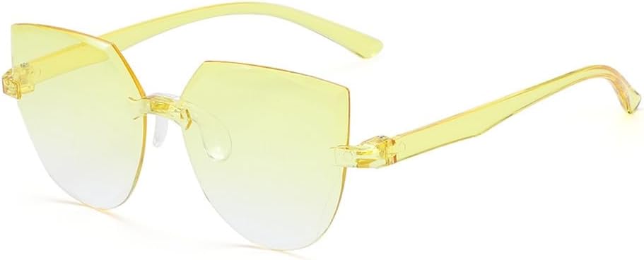 

Квадратные солнцезащитные очки без оправы с защитой от УФ-излучения UV400 для женщин, безрамочные солнцезащитные очки с градиентным покрытием DSVIGF, B -Gradient Yellow