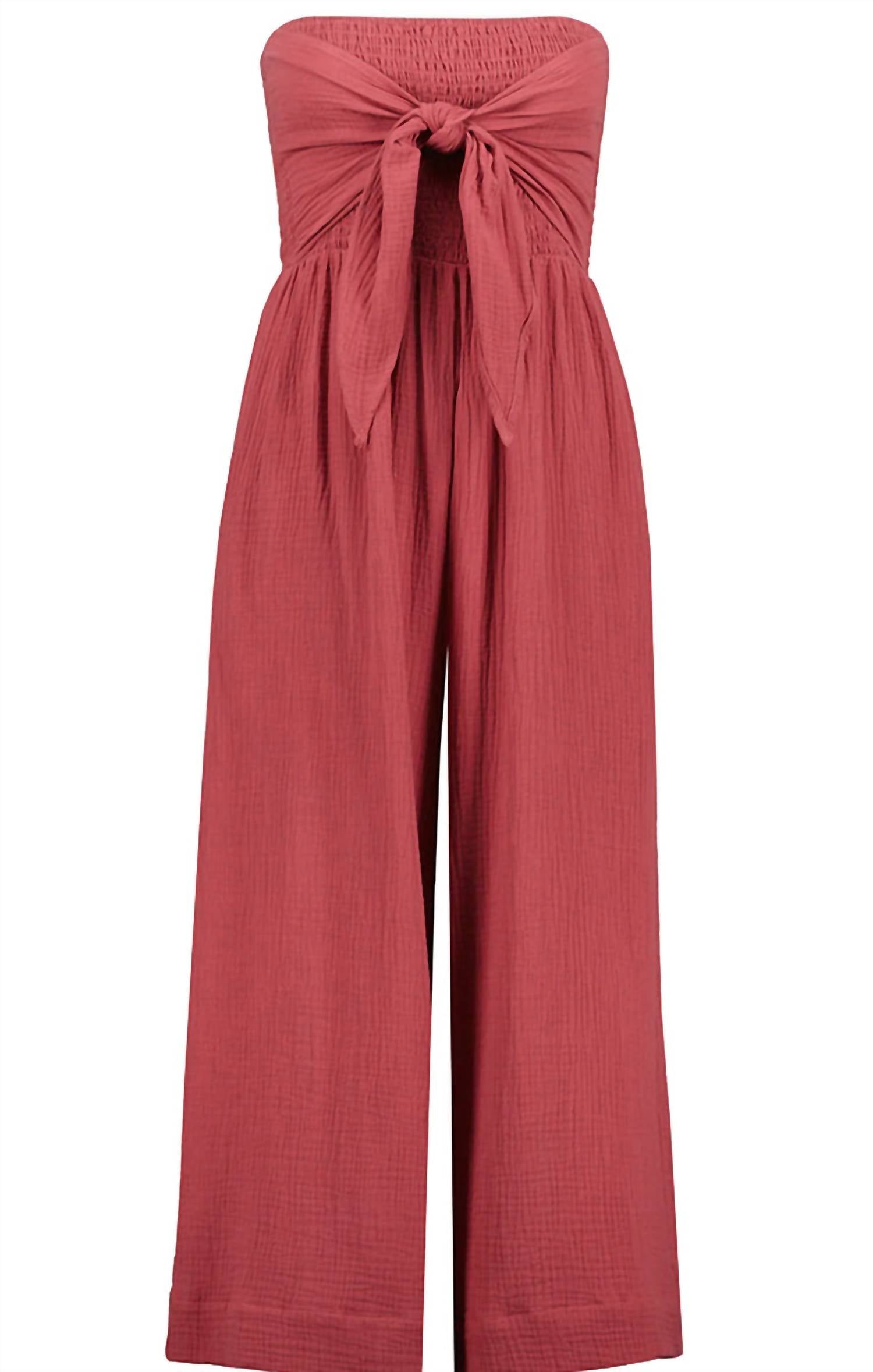 

Комбинезон Elvia Tie Front In Chai bishop + young