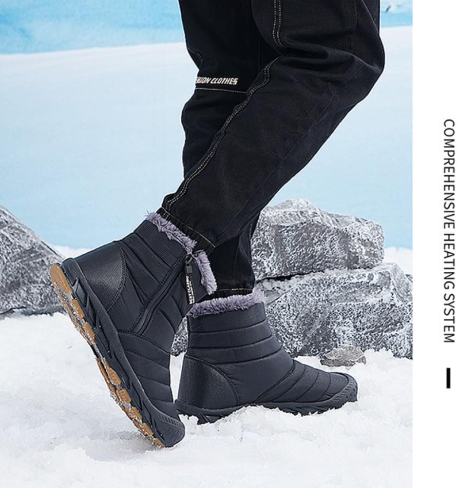 Потрясающие зимние ботинки Stunner Snow Boots, теплые ботильоны на меховой подкладке, водонепроницаемые, удобные, для прогулок на свежем воздухе, зимняя обувь без шнурков Soft Time Toy, черный — фото 4