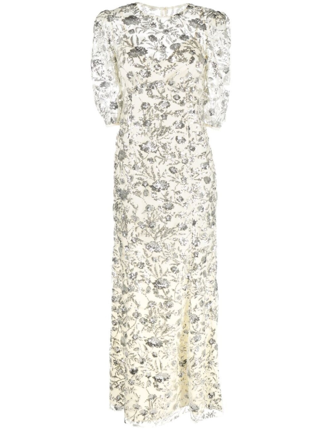 

Self-Portrait sequin-embellished maxi dress, нейтральный цвет