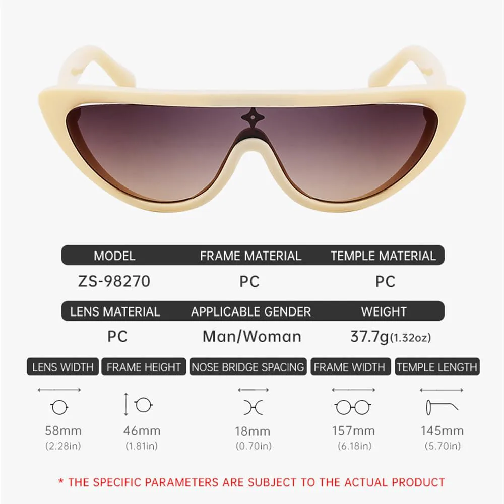 

Цельные панк-солнцезащитные очки «кошачий глаз» для женщин, роскошные винтажные очки-щитки «кошачий глаз», модные очки для леди, SUN4376 Generic, C4darkbrown