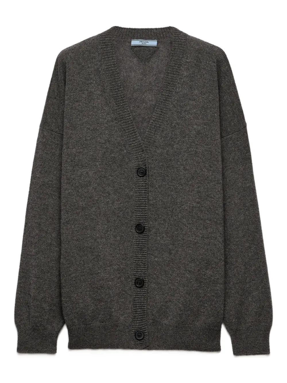 

Кашемировый кардиган в рубчик Prada, серый