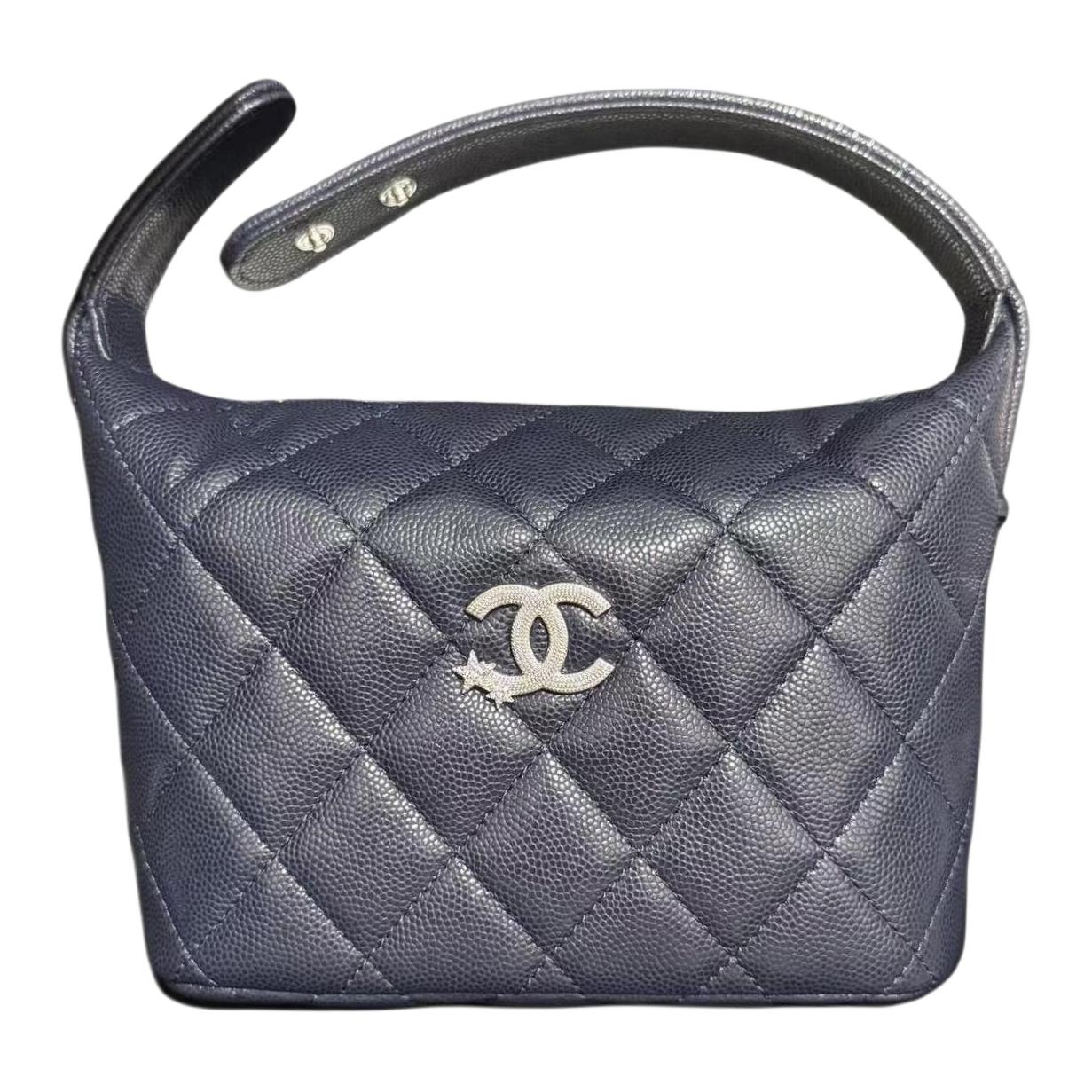 

CHANEL Женская ланч-сумка из личи граин кожи морской синий