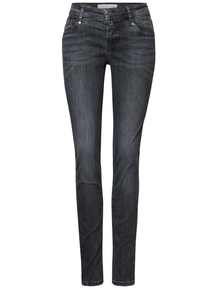 

Street One Джинсы темно-стального серого цвета с эффектом потертости