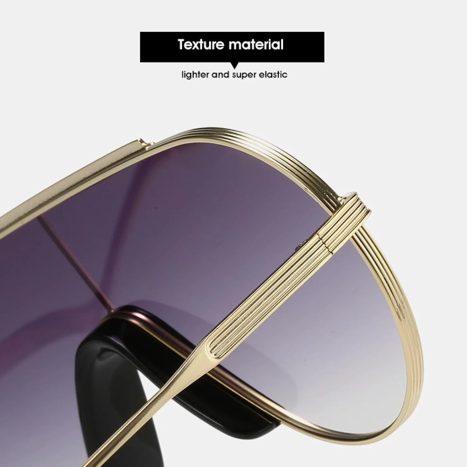 

Модные солнцезащитные очки большого размера для женщин и мужчин, винтажные, в стиле метал-панк, очки для вождения, защита от УФ-излучения UV400 TKKTLLT, White Blue