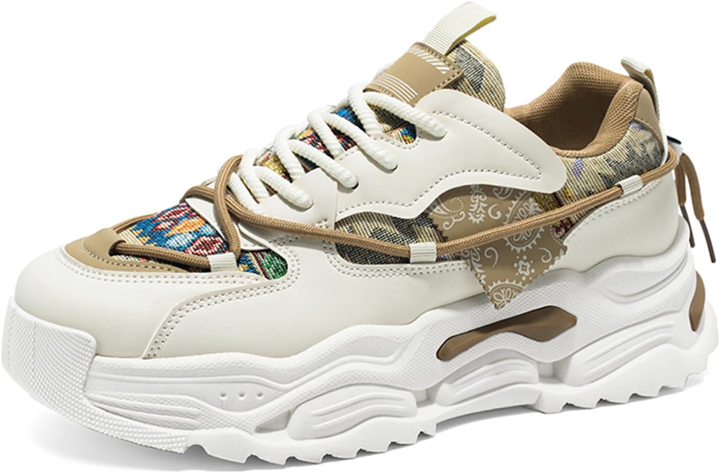 

Мужские повседневные спортивные теннисные кроссовки для ходьбы, массивные модные кеды, тренировочные кроссовки Spwagym, бежевый/хаки