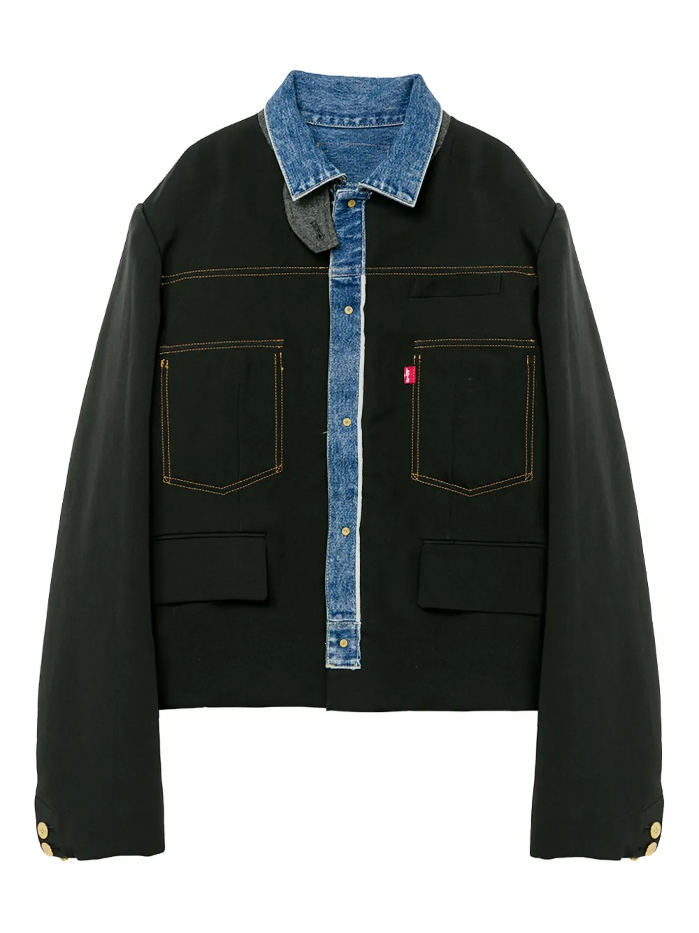 

Куртка со вставками из денима SACAI, черный