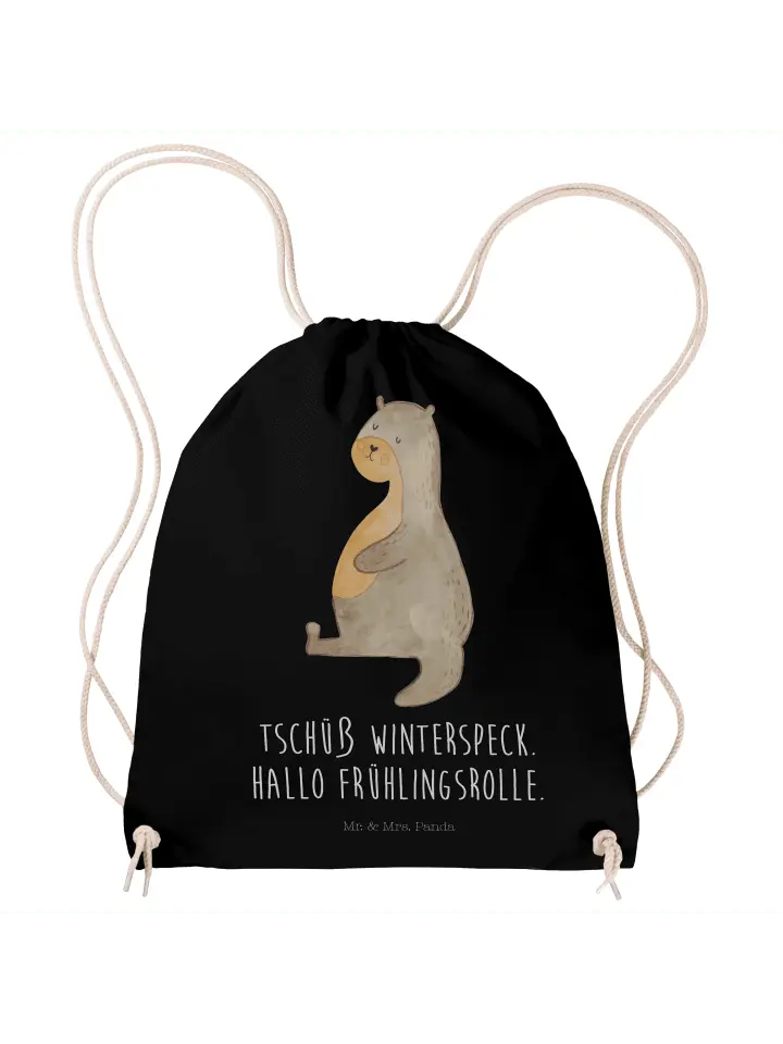 

Спортивная сумка Mr & Mrs Panda Sportbeutel Otter Bauch, черный