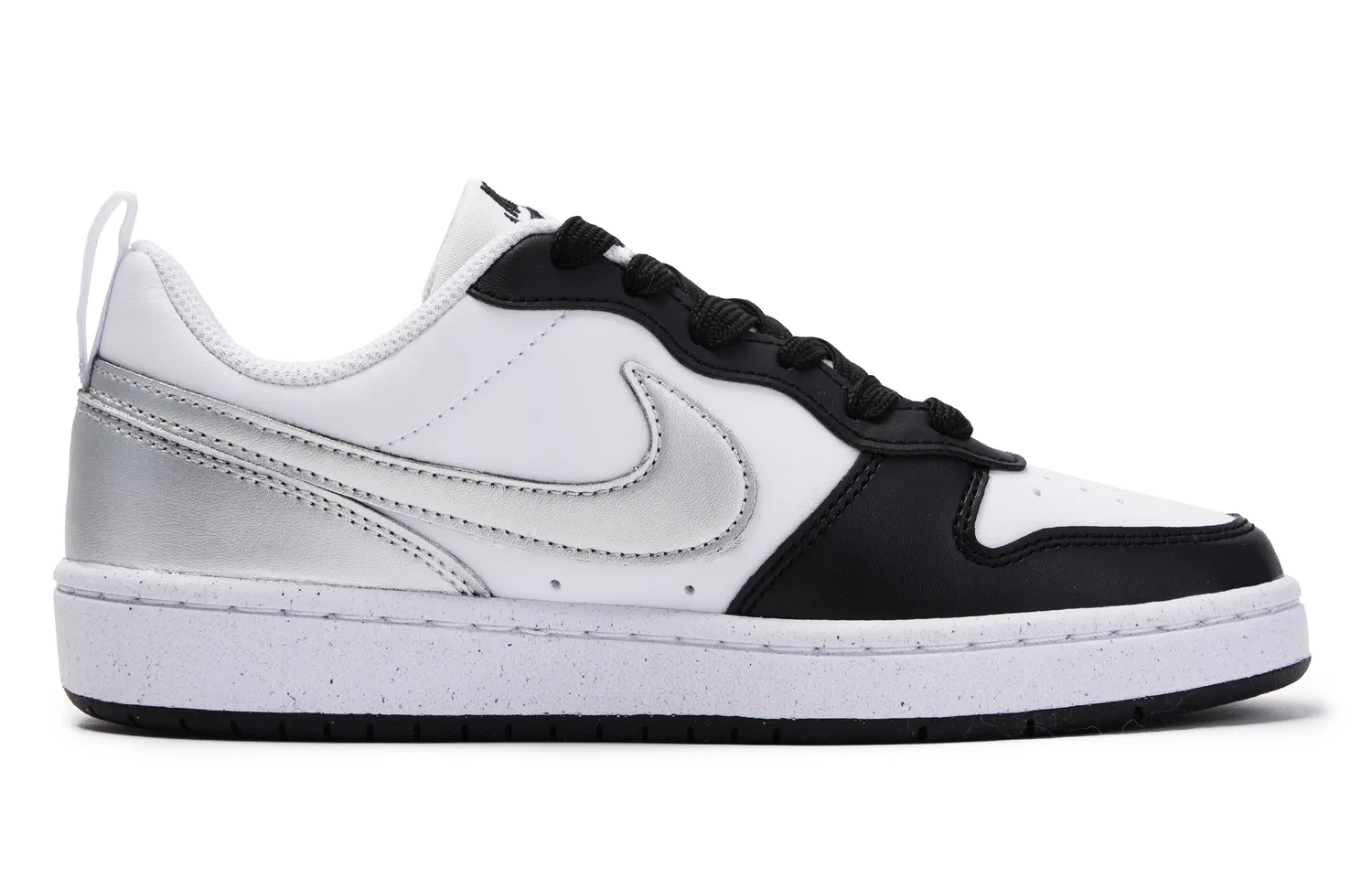 Кроссовки для скейтбординга Court Borough Cushioning Low top Kids' Black Silver Teenagers Nike, Silver Angel — фото 3