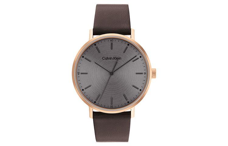 

Calvin Klein Часы CK Quartz Collection Wrist Watch Quartz Movement Leather Strap Gray Dial Men's Watch