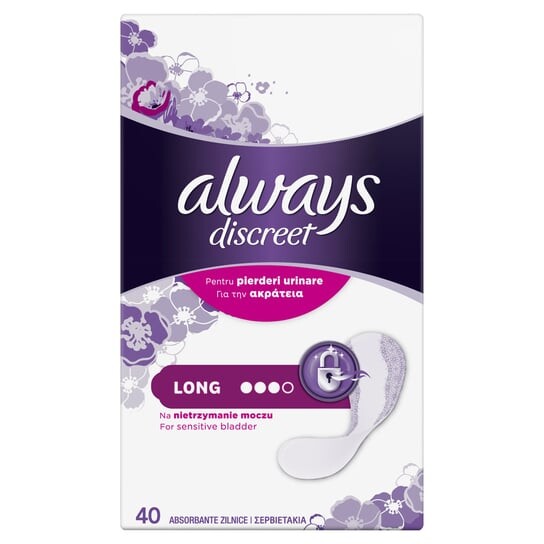 

Прокладки при недержании мочи, 40 шт. Always, Discreet Long, Procter & Gamble