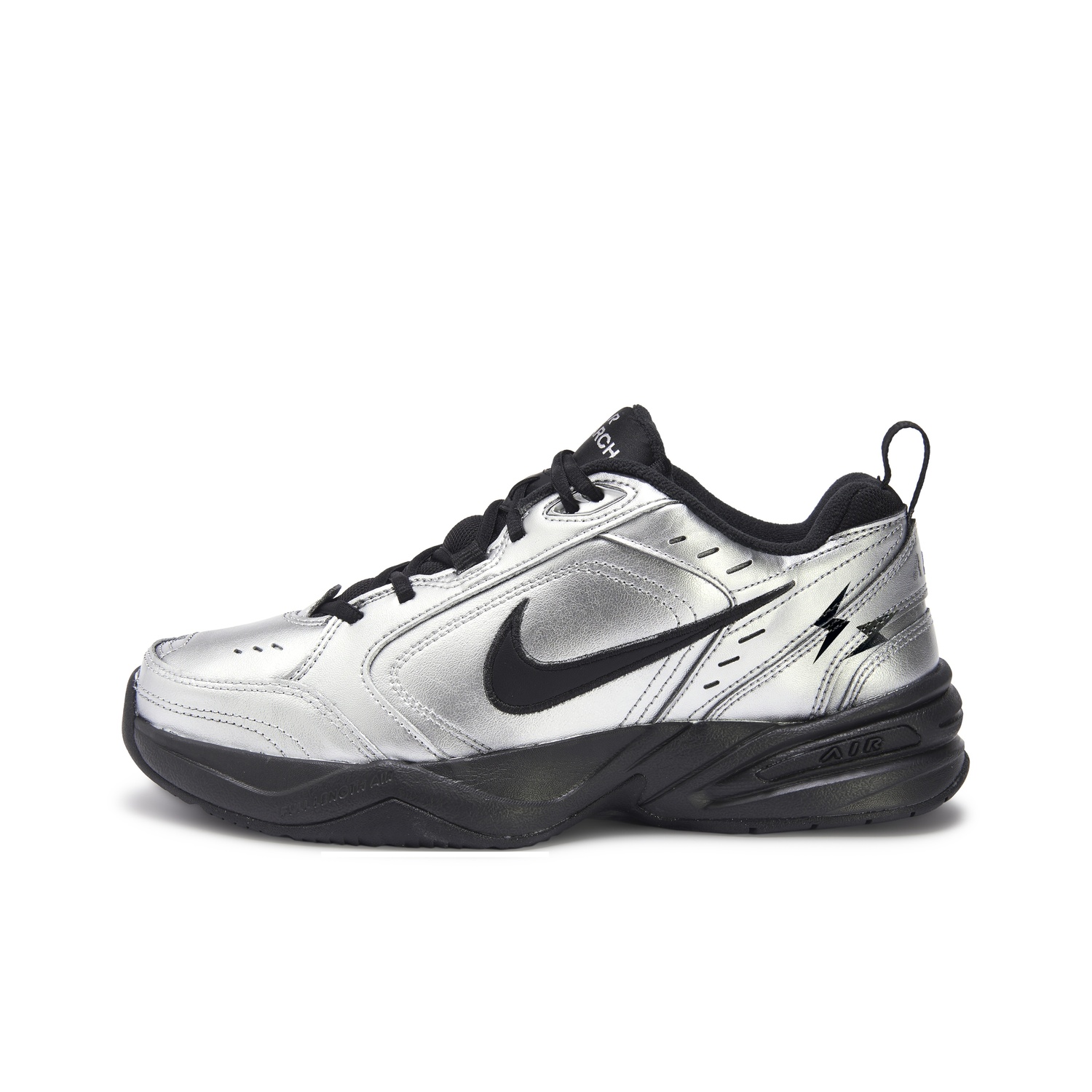 

Nike Air Monarch 4 Black Shimmer Cushioning, износостойкие низкие массивные кроссовки Unisex Black Silver