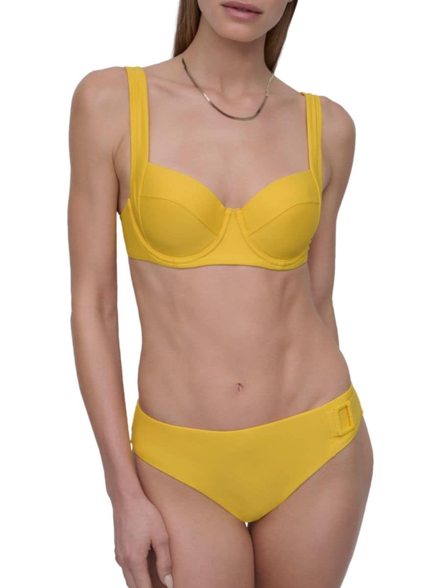 

Верх бикини с вырезом в форме сердца DKNY, цвет Taxi Yellow
