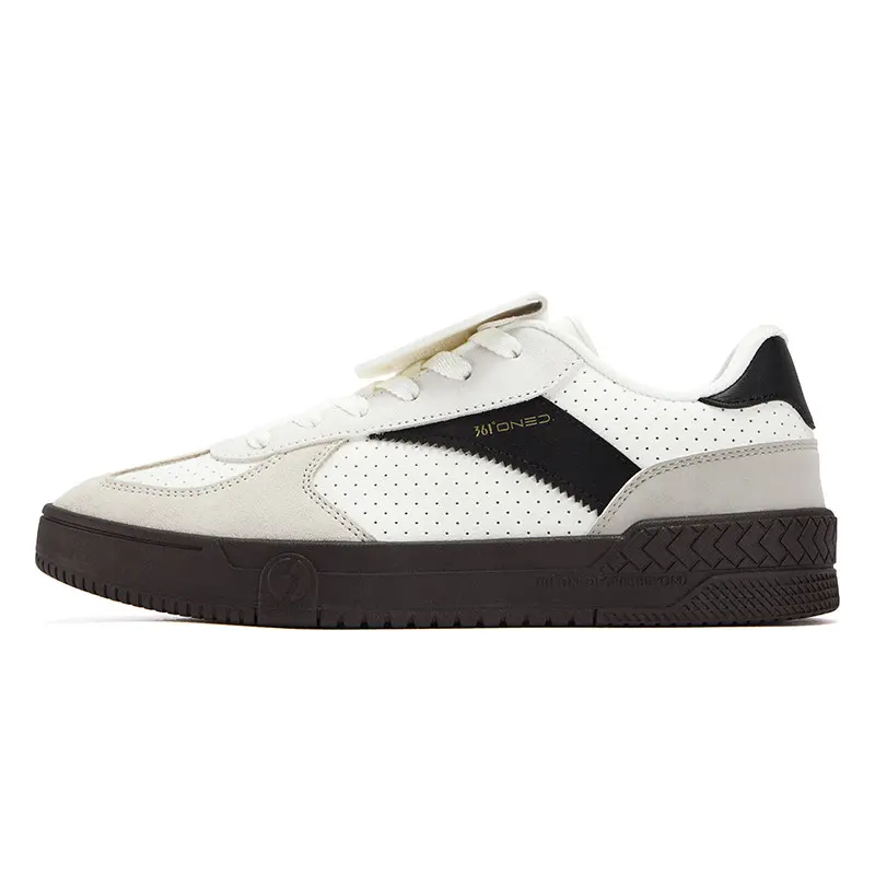 

361° Wind Recovery 20 кроссовки для скейтбординга мужские низкие из искусственной кожи, нескользящие и дышащие, бело-черные