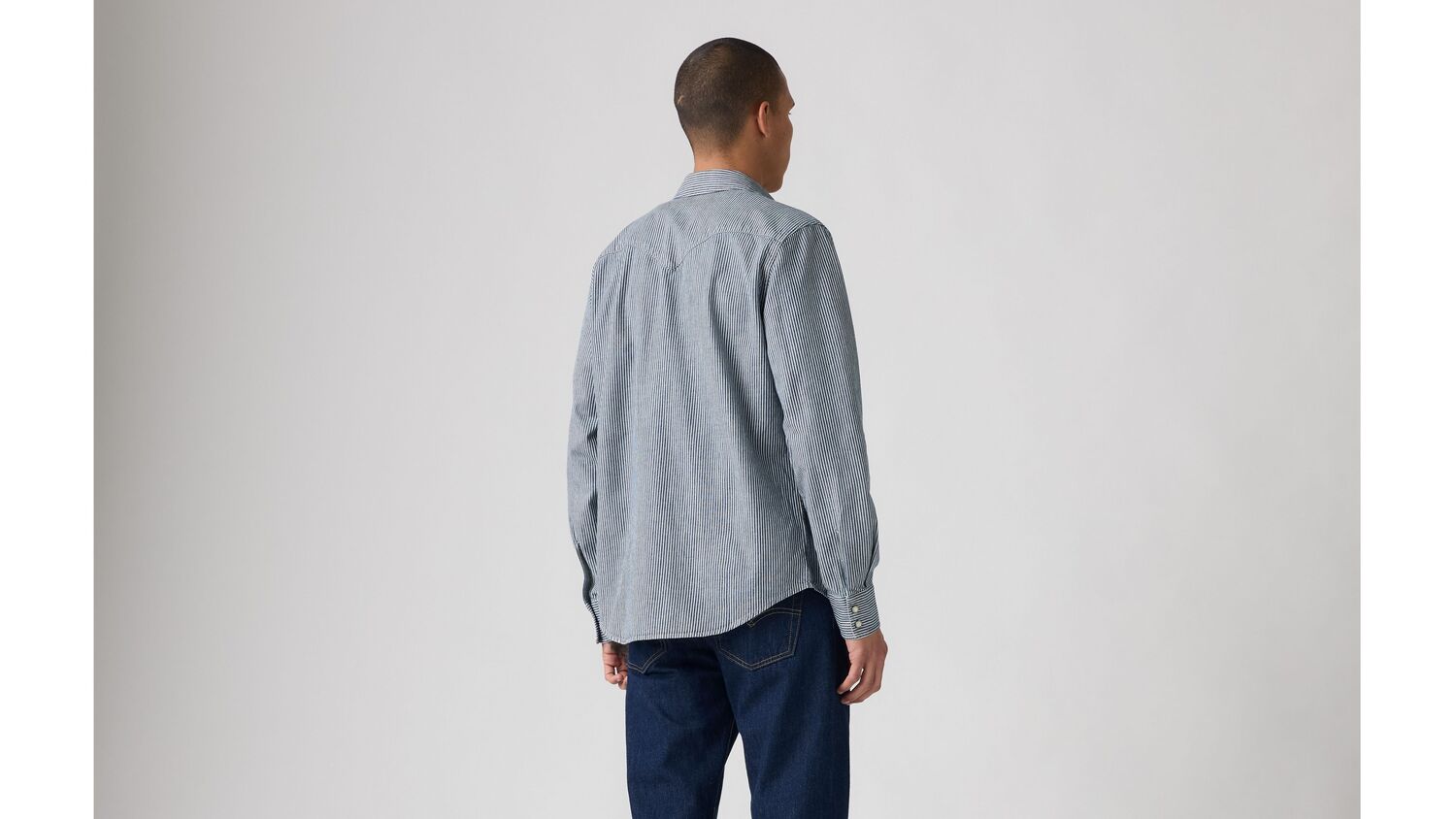 Классическая рубашка в стиле вестерн стандартного кроя Levi's, Roadtrip Stripes - Medium Wash — фото 3