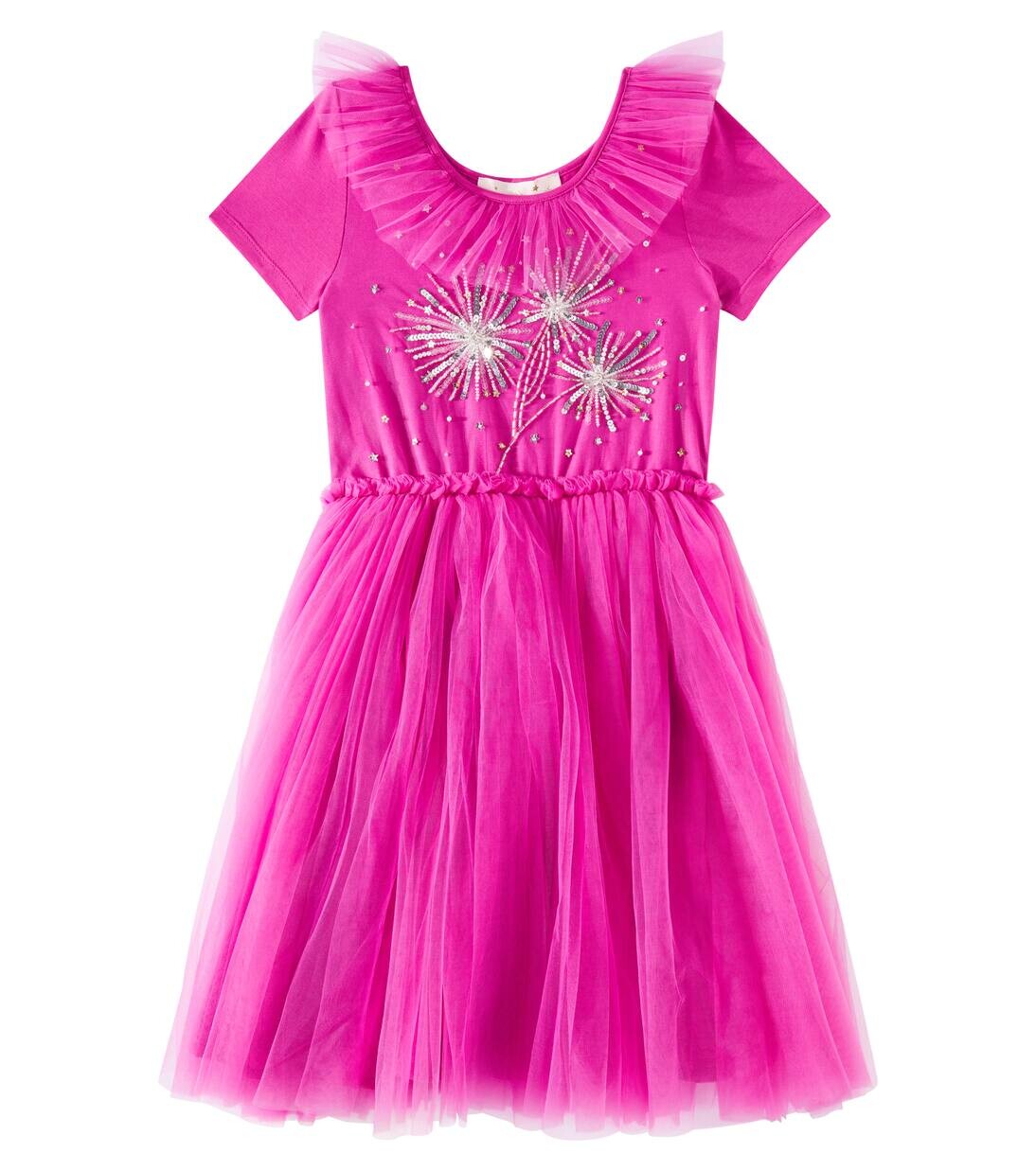 Платье Star Dance из хлопкового трикотажа и тюля Tutu Du Monde, цвет fuschia