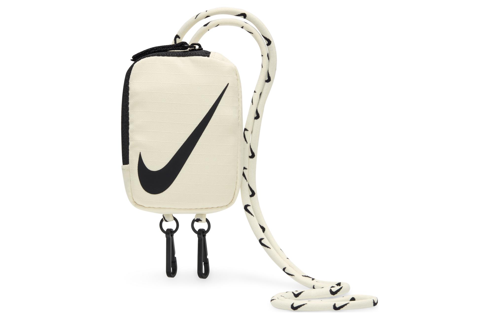 

Nike Сумка-ремешок из полиэстера, сумка на плечо, сумка через плечо, обычная, унисекс, цвет кокосовое молоко и черный