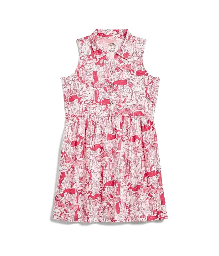 Платье Mini Arley хлопок Lilly Pulitzer Kids, Cherry Blossom Pink Lil Chicken Check