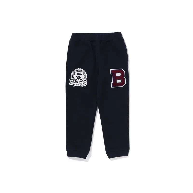 Детские трикотажные спортивные штаны A BATHING APE темно-синие