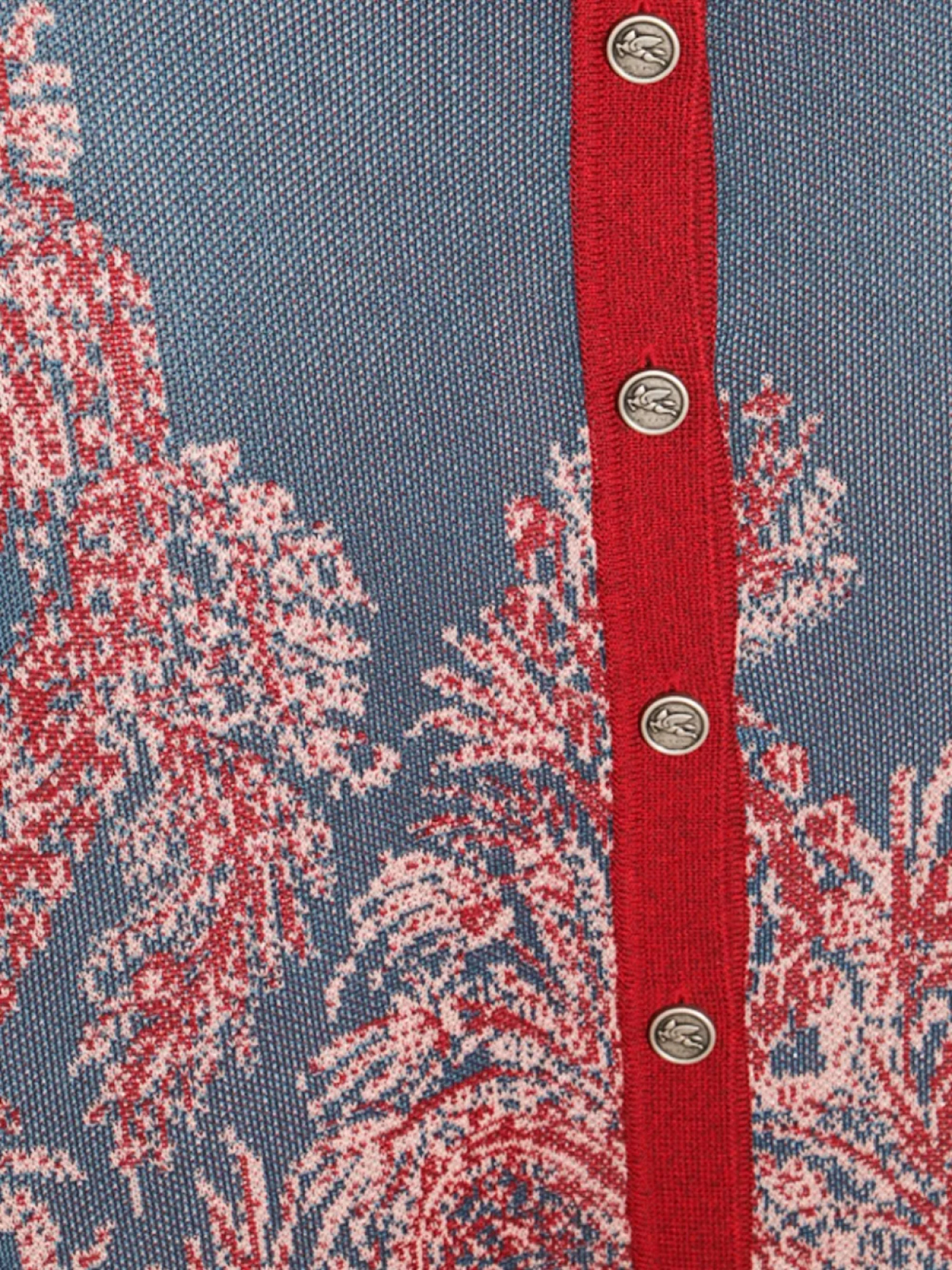 Юбка ETRO с жаккардовым узором и узором пейсли на пуговицах спереди, синий — фото 3