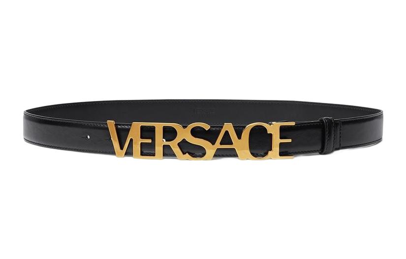 

VERSACE Модный логотип гладкая пряжка мужская ширина 3 см, Black