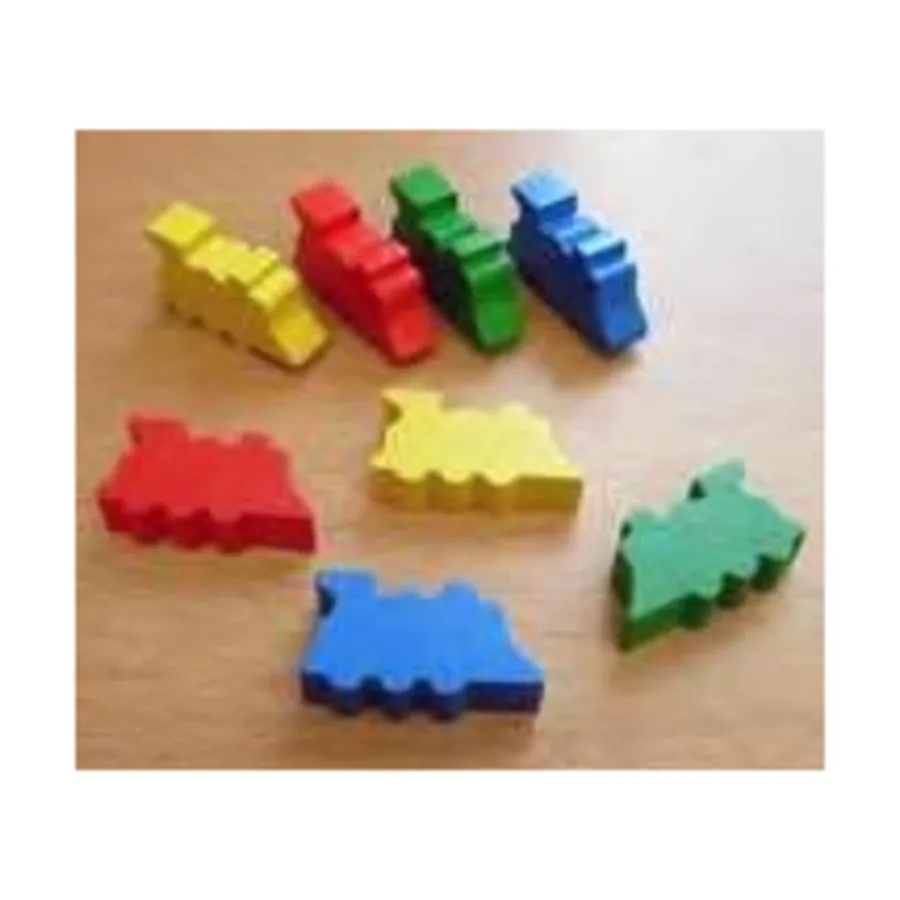 

Деревянные поезда толщиной 32 мм — разные цвета, Wooden & Plastic Game Pieces