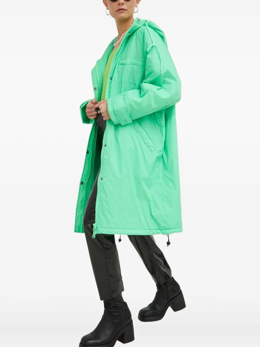 

Клетчатый плащ с капюшоном American Vintage, зеленый