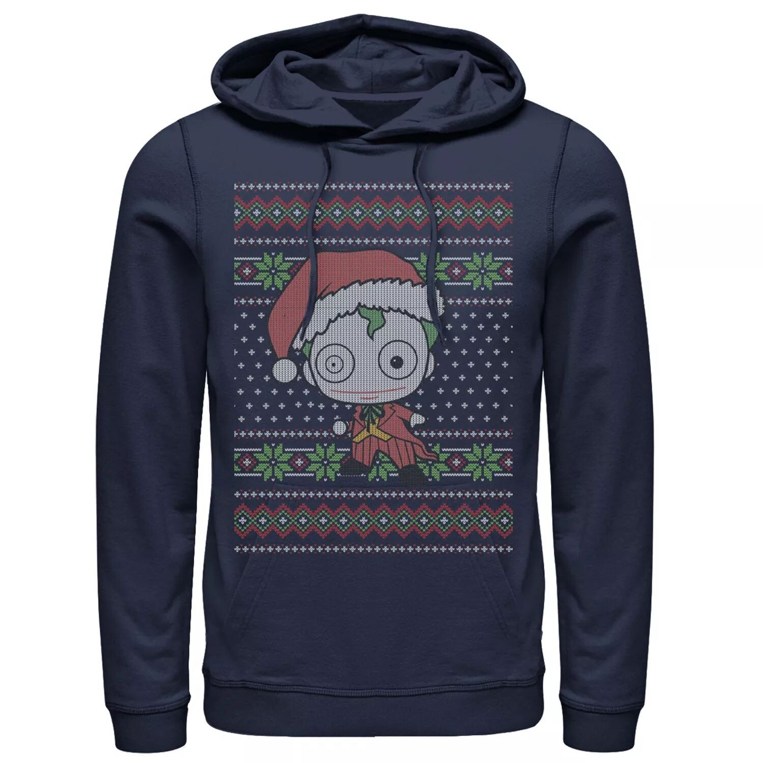 

Мужская толстовка в рождественском стиле с капюшоном в стиле Chibi Joker, Blue DC Comics, синий