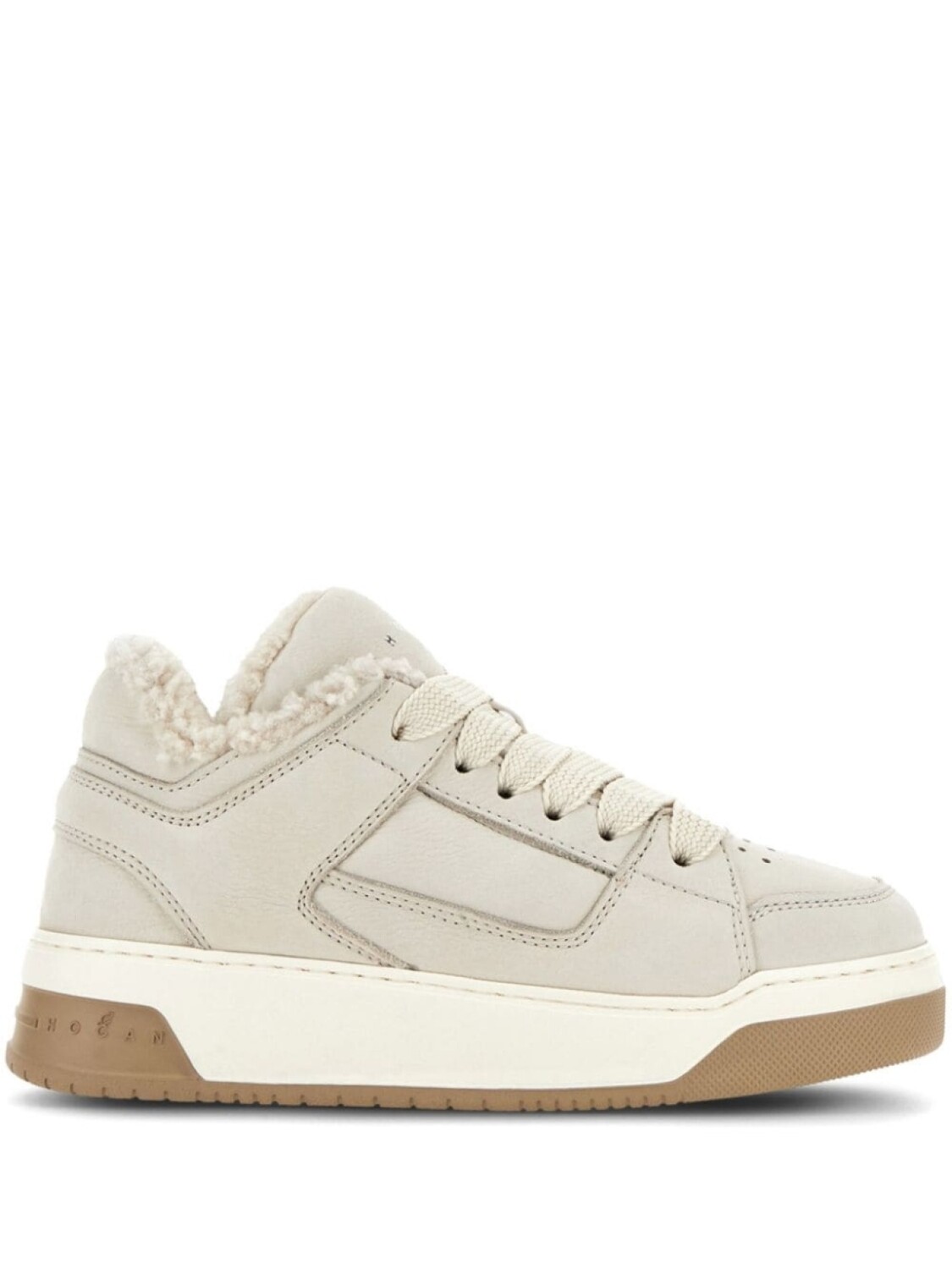 Hogan кроссовки H667 из искусственной овчины, нейтральный цвет