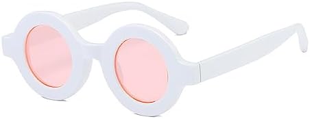 

Круглые солнцезащитные очки 2027 года для женщин и мужчин, винтажные солнцезащитные очки с градиентным переходом, женские маленькие панк-солнцезащитные очки UV400 MTZJH, White Pink
