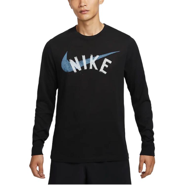 

Мужская футболка для фитнеса с длинным рукавом dri-fit Nike, черный