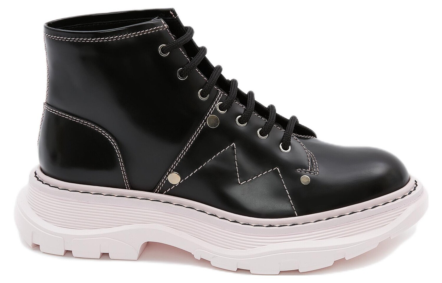 Ботинки на шнуровке Tread Black Pink женские Alexander Mcqueen — фото 2